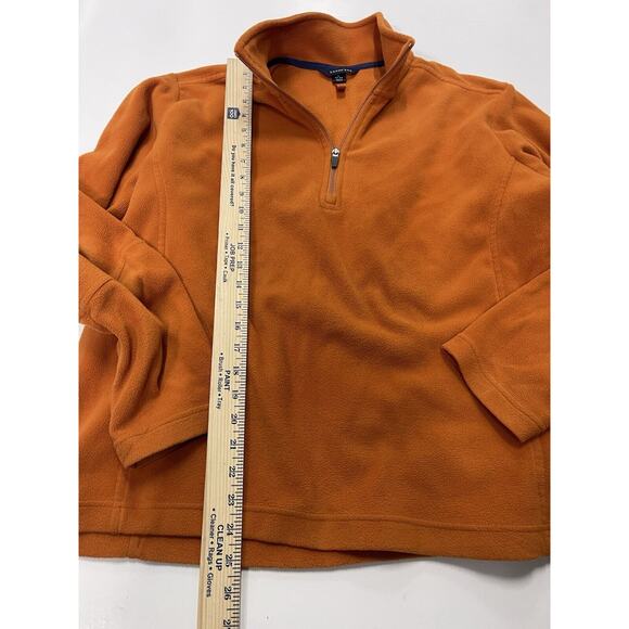 Lands End Quarter Zip Men's Large Pullover Polartec Polyester Orange Fleece - Picture 4 of 7